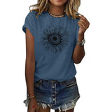 Women’s Sunflower Print Loose T-Shirt Casual & Comfy