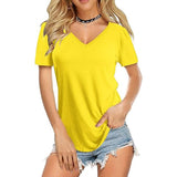 Women’s Navy V-Neck Short Sleeve Casual T-Shirt