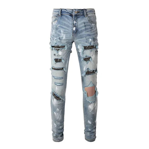 https://buyherstyle.com/products/mens-crystal-embellished-skinny-jeans-ripped-graffiti-painted
