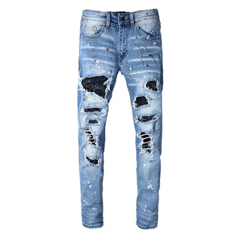 https://buyherstyle.com/products/mens-blue-crystal-ink-painted-ripped-skinny-stretch-denim-jeans