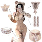 Kawaii Sexy Tiger Leopard Print Furry Bra & Panty Set