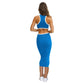 Linsery Women's Sleeveless Cut Out Bodycon Midi Dress