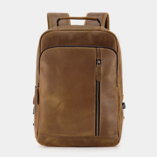 The Square Leather Backpack-Leather backpacks-BUY HER STYLE