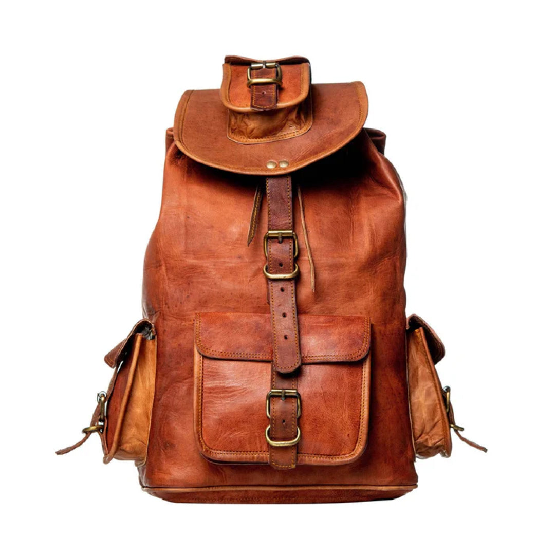 The Alvarado Tanned Leather Backpack-Leather backpacks-BUY HER STYLE