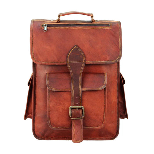 The Hughes Rustic Leather Backpack-Leather backpacks-BUY HER STYLE